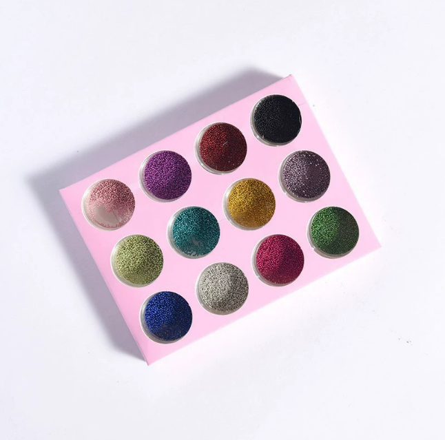 12 Colors Nail Art Accessories Sequins Steel Ball Shell Mask Queen Nepal