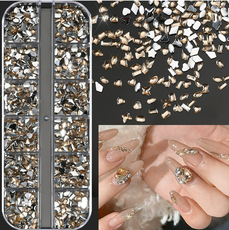 PH-209 12 Grid Nail Stone Box Nail Art Rhinestone Mask Queen Nepal