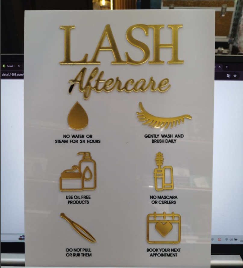 Aftercare Advice And Nail Shape Display Sign Board Mask Queen Nepal
