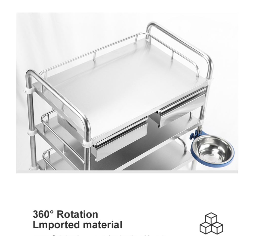 Stainless Steel Medical Beauty Trolley Dressing Cart Mask Queen Nepal