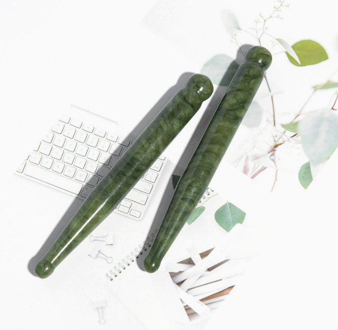 Real Jade Facial Roller Set 3pcs Jade Stone Roller Massager Mask Queen Nepal