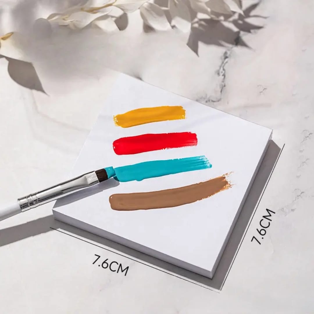 50Pcs Nail Color Paper Palette Waterproof Gel Mixed Drawing Paper DIY Display Nail Tools(7.5cm*7.5cm))