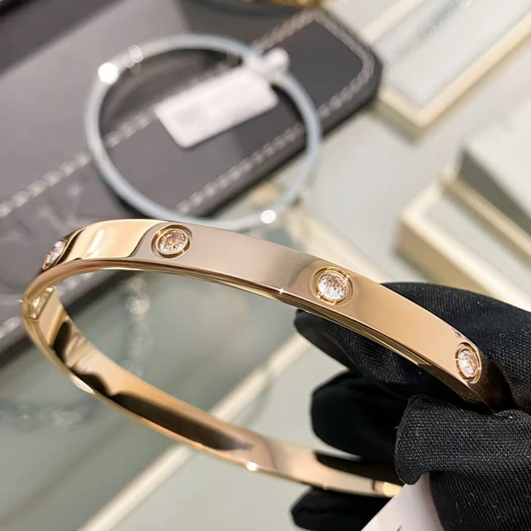 Camiery Rose Gold-Plated American Diamond Studded Kada Bracelet Easy Beauty Nepal