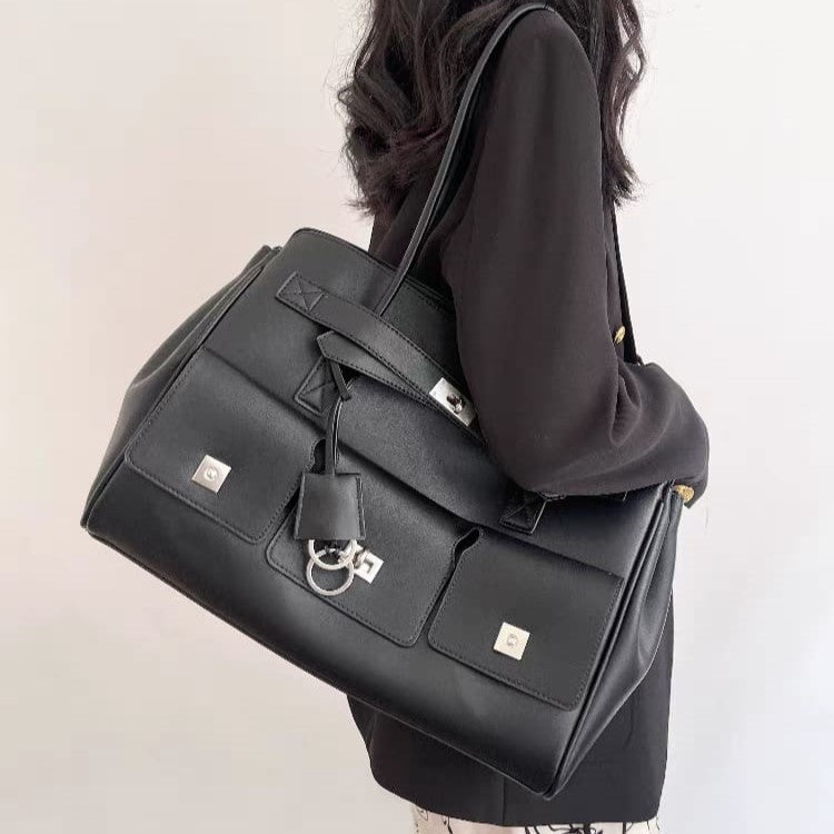 Extra Large Leather Multi-Pocket Shoulder Tote Bag Easy Beauty Nepal