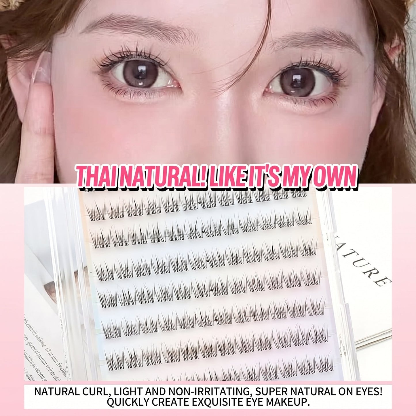 Pre Glued Segmented Cluster Lash 120D (Q-YMJM) Mask Queen Nepal