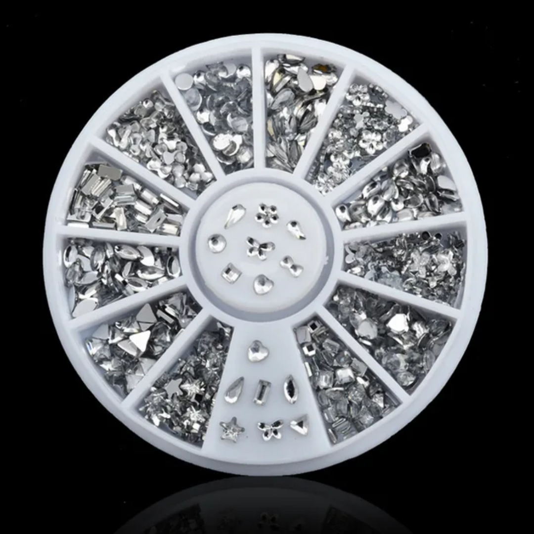 12 Grid Round Nail Art Stone