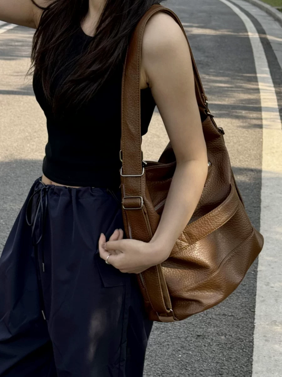 CORSICA PU Structured Shoulder Brown Bag GAB-145 Mask Queen Nepal