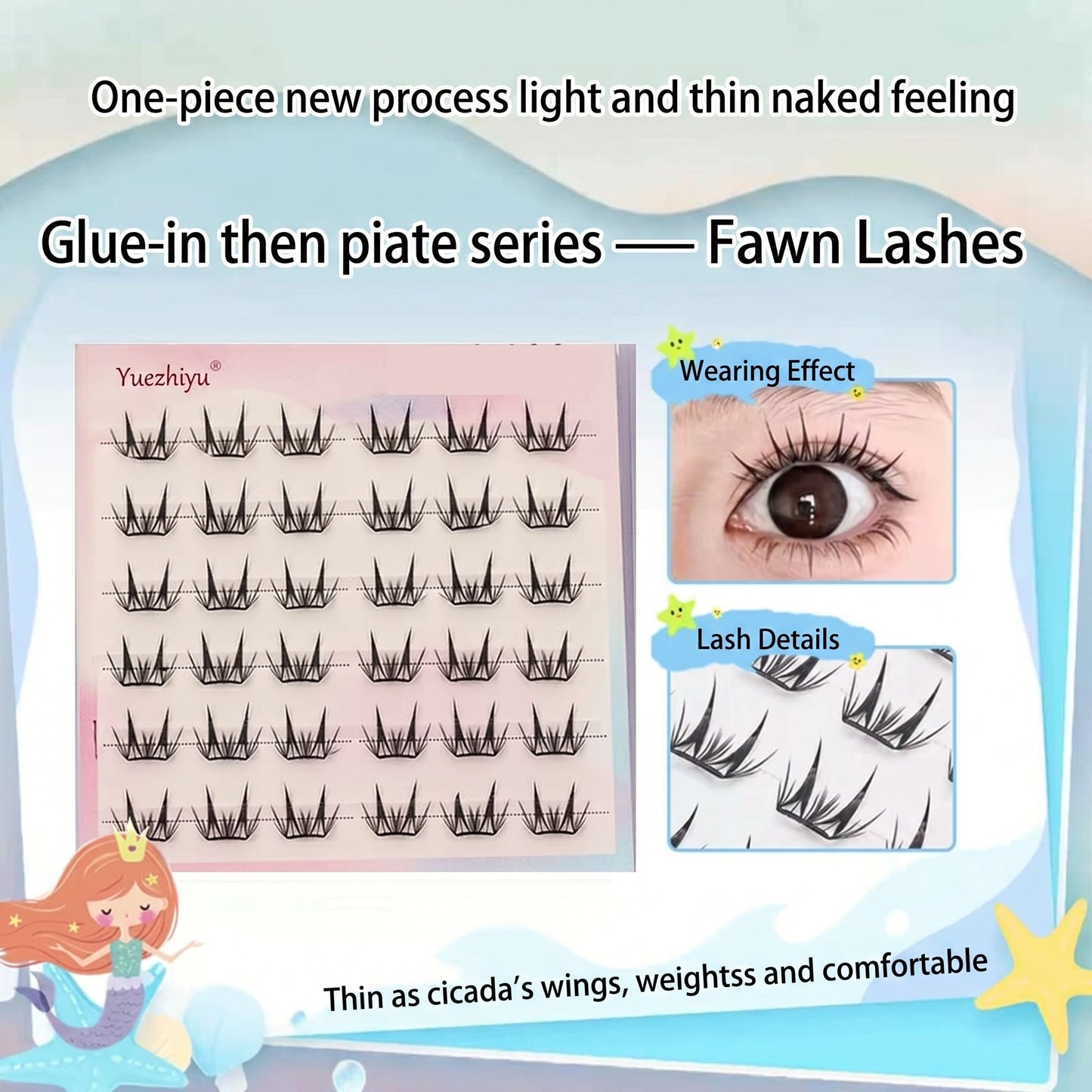 Pre Glued Fashion Individual Cluster Lash Mask Queen Nepal