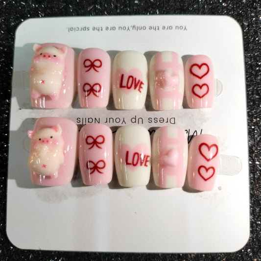 Z008 Press On Nails Square Coffin Shape Easy Beauty Nepal