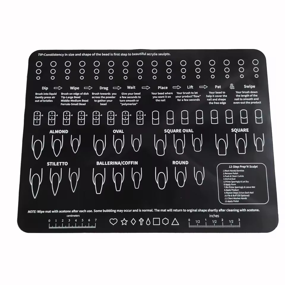 Silicone Foldable Nail Acrylic Practice Pad Table Mat Mask Queen Nepal