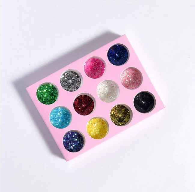 12 Colors Holographic Nail Glitter Mask Queen Nepal