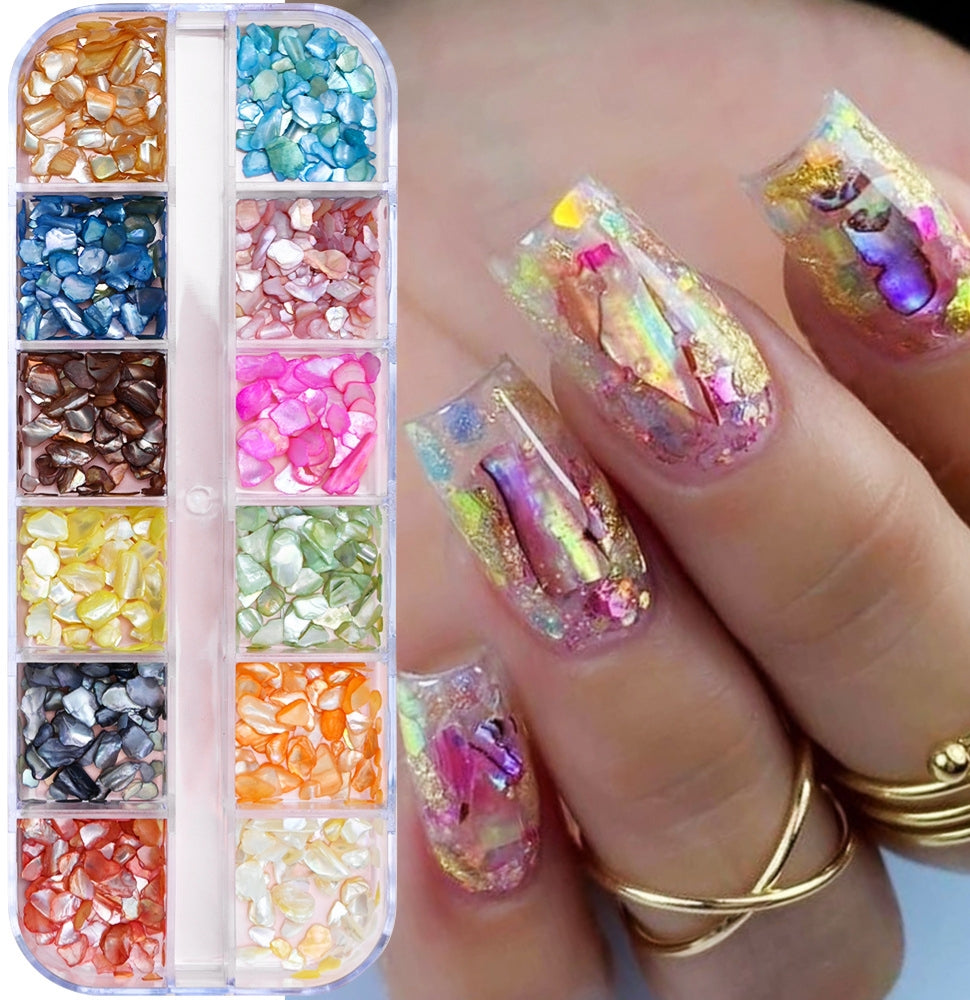 12 Grid Nail Stone Box Nail Art Rhinestone Mask Queen Nepal