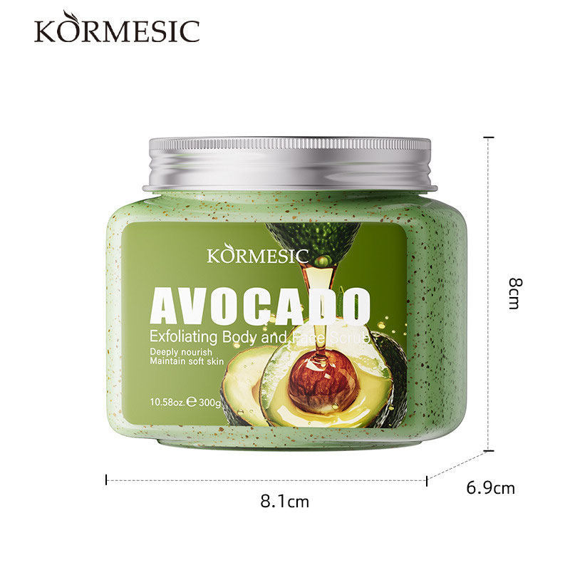 KORMESIC 300g Avocado Coconut Rose Aloe Vera Exfoliating Body Face Scrub Easy Beauty Nepal