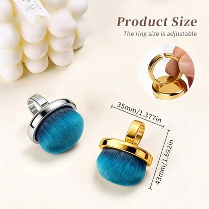 Ring Nail Dust Brush With Soft Blue Bristles Mask Queen Nepal