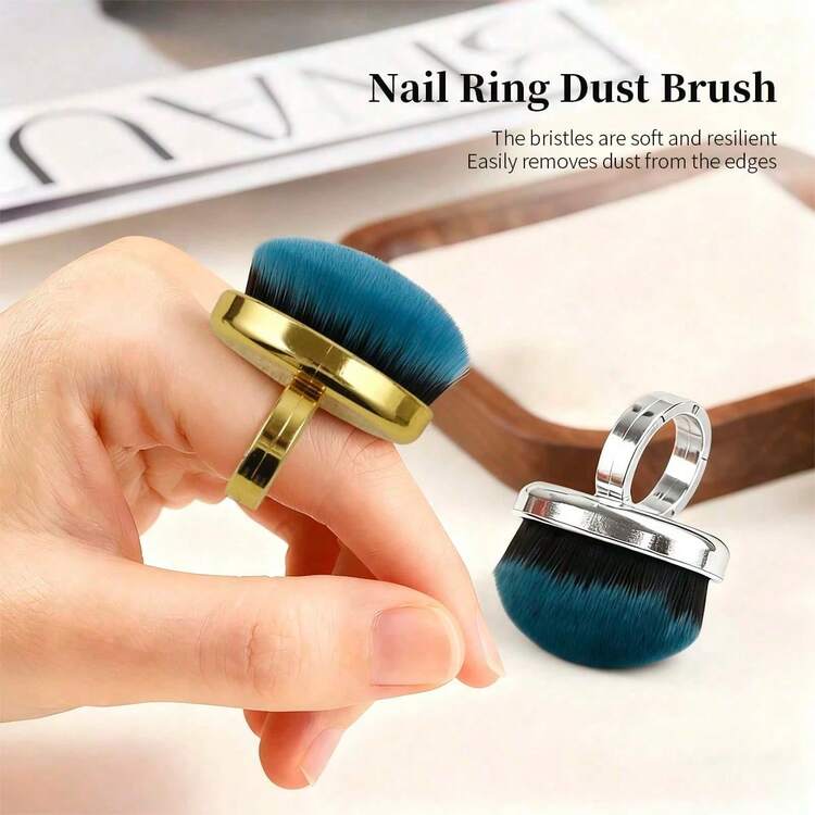 Ring Nail Dust Brush With Soft Blue Bristles Mask Queen Nepal