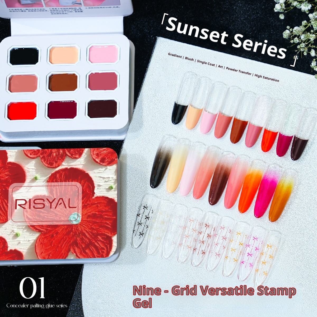 Risyal Patting Gel Blending and Painting Gel (9 Color) Mask Queen Nepal