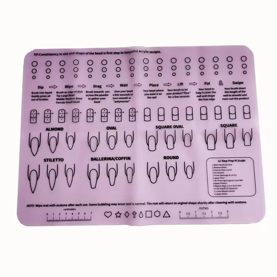 Silicone Foldable Nail Acrylic Practice Pad Table Mat Mask Queen Nepal