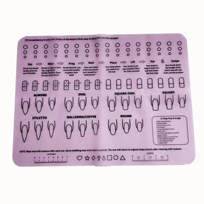 Silicone Foldable Nail Acrylic Practice Pad Table Mat Mask Queen Nepal