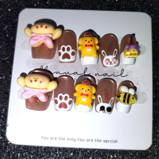 Z020 Press On Nails Square Coffin Shape Easy Beauty Nepal