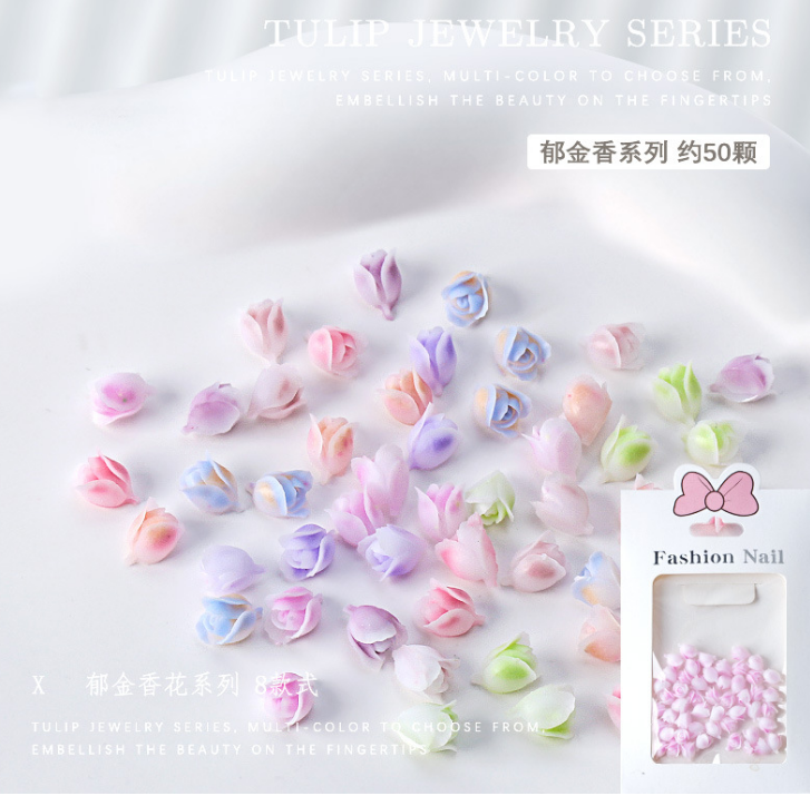 Nail Stone （3D Flower Tulip）50 Pcs Mask Queen Nepal