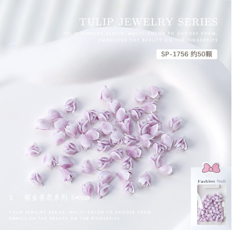 Nail Stone （3D Flower Tulip）50 Pcs Mask Queen Nepal