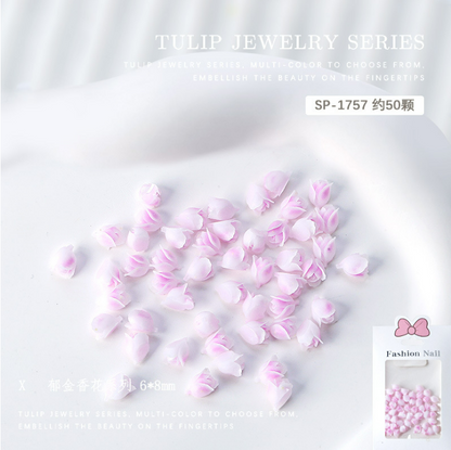 Nail Stone （3D Flower Tulip）50 Pcs Mask Queen Nepal