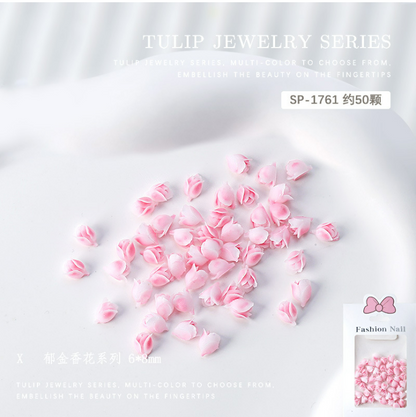 Nail Stone （3D Flower Tulip）50 Pcs Mask Queen Nepal