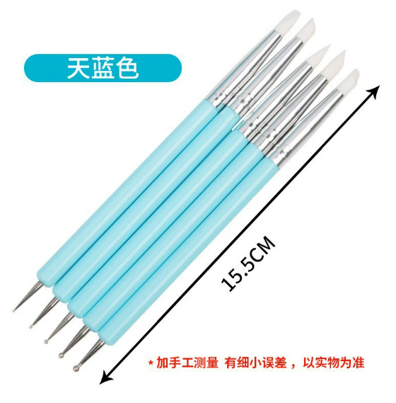 Generic 5Pcs Flexible Silicone Brush Nail Tools For 3D Gel Set Mask Queen Nepal