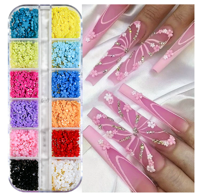 PH 12 Grid Nail Stone Box Nail Art Rhinestone Mask Queen Nepal