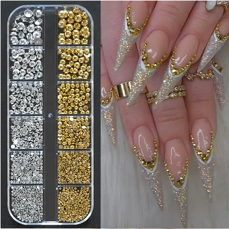 PH 12 Grid Nail Stone Box Nail Art Rhinestone Mask Queen Nepal