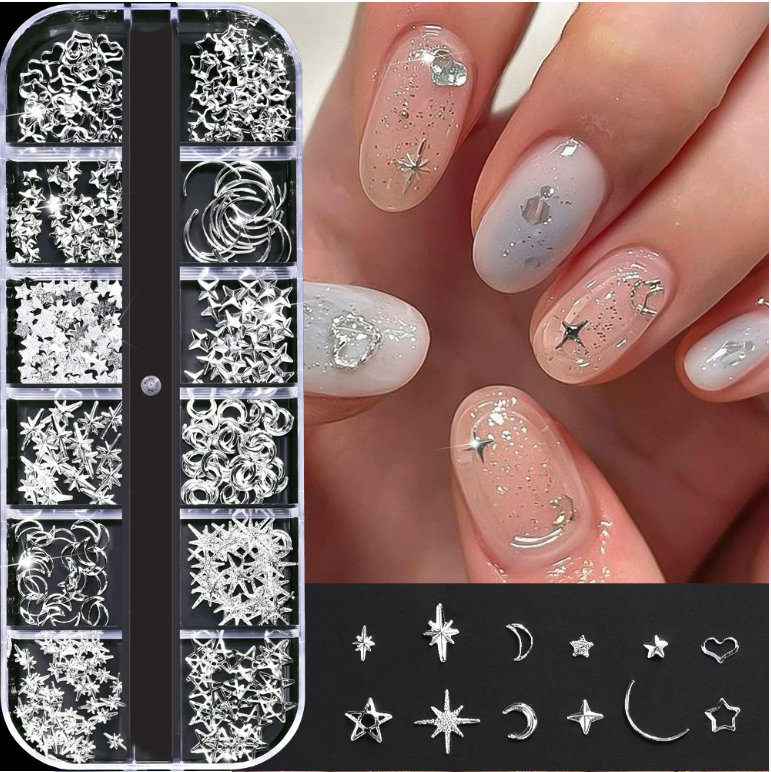PH 12 Grid Nail Stone Box Nail Art Rhinestone Mask Queen Nepal