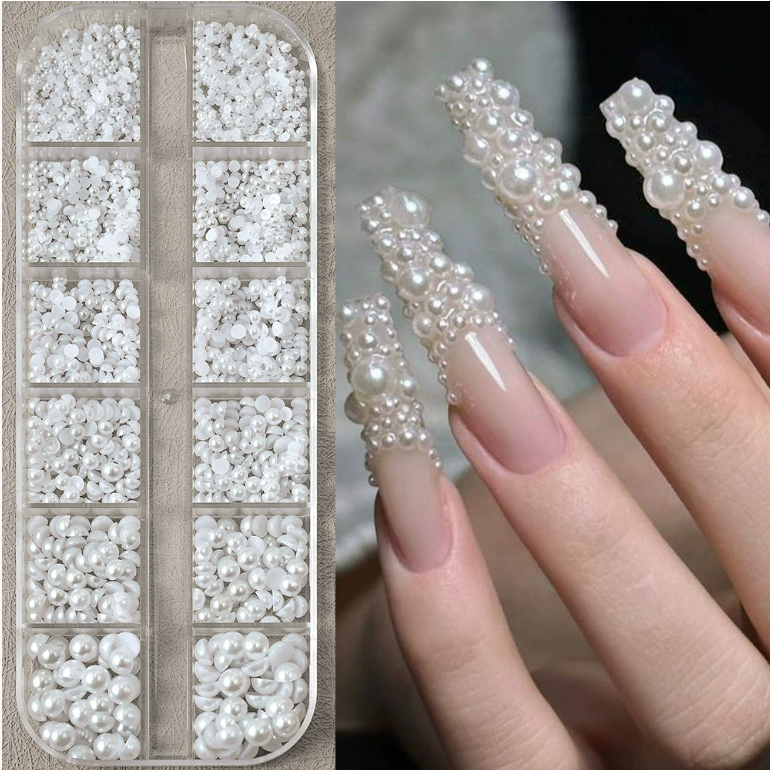 PH 12 Grid Nail Stone Box Nail Art Rhinestone Mask Queen Nepal