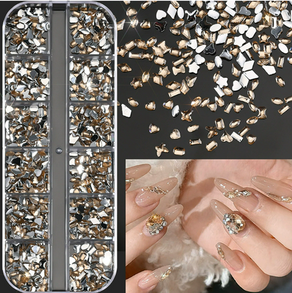 PH-209 12 Grid Nail Stone Box Nail Art Rhinestone Mask Queen Nepal