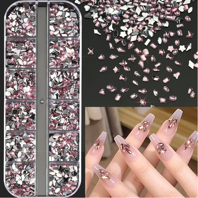 PH-209 12 Grid Nail Stone Box Nail Art Rhinestone Mask Queen Nepal