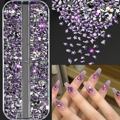 PH-209 12 Grid Nail Stone Box Nail Art Rhinestone Mask Queen Nepal