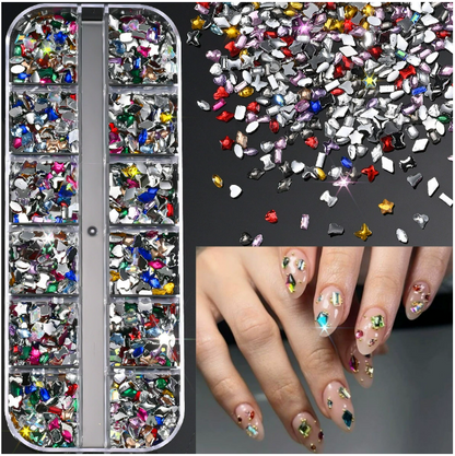 PH-209 12 Grid Nail Stone Box Nail Art Rhinestone Mask Queen Nepal