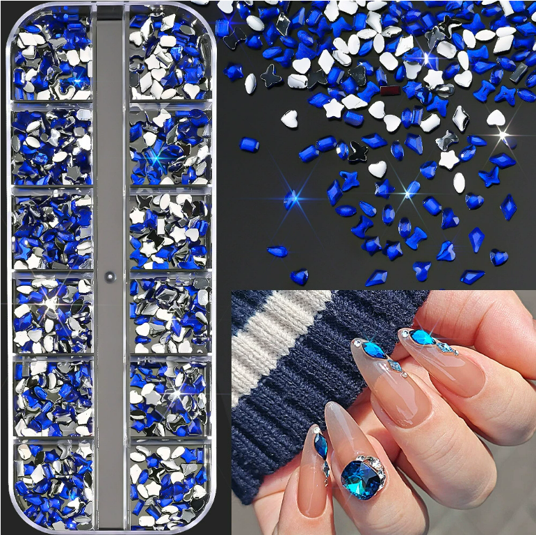 PH-209 12 Grid Nail Stone Box Nail Art Rhinestone Mask Queen Nepal