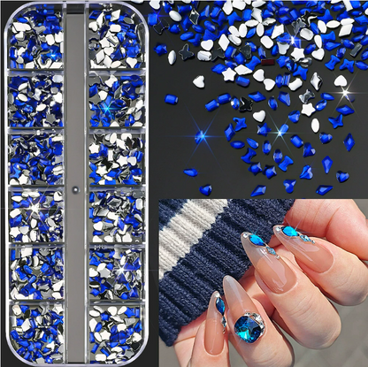 PH-209 12 Grid Nail Stone Box Nail Art Rhinestone Mask Queen Nepal