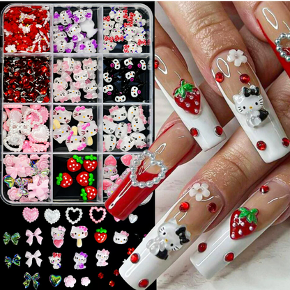 ZB 12 Grid Nail Stone Box Nail Art Rhinestone Mask Queen Nepal