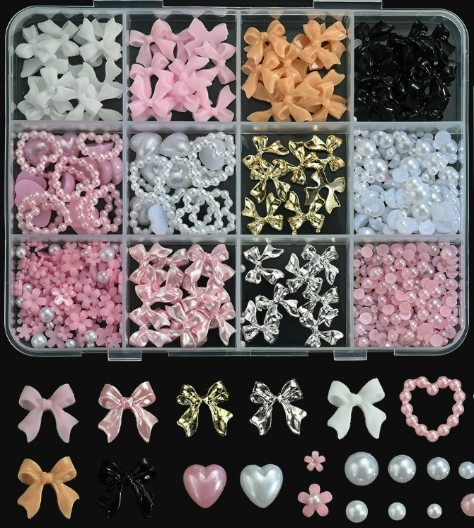 ZB 12 Grid Nail Stone Box Nail Art Rhinestone Mask Queen Nepal