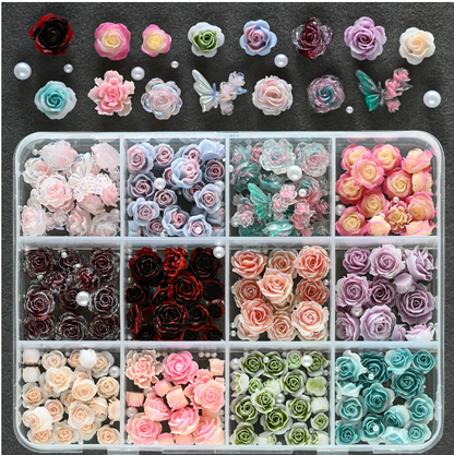 ZB 12 Grid Nail Stone Box Nail Art Rhinestone Mask Queen Nepal