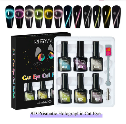 RISYAL 5 Color Cat Eye Gel  Set 7.3ml*6 Mask Queen Nepal