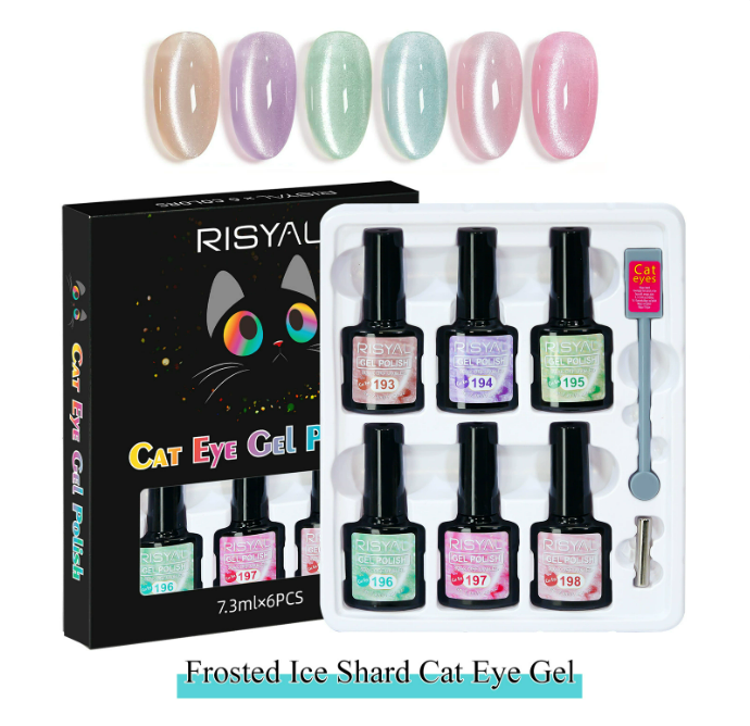 RISYAL 5 Color Cat Eye Gel  Set 7.3ml*6 Mask Queen Nepal