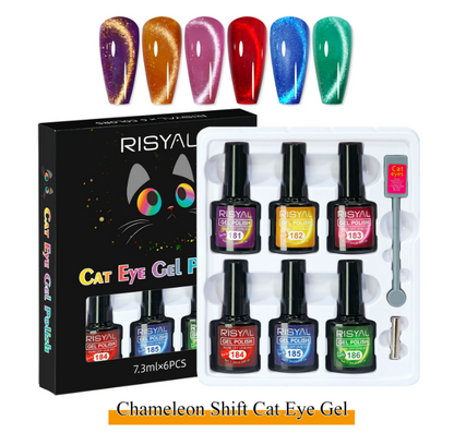 RISYAL 5 Color Cat Eye Gel  Set 7.3ml*6 Mask Queen Nepal