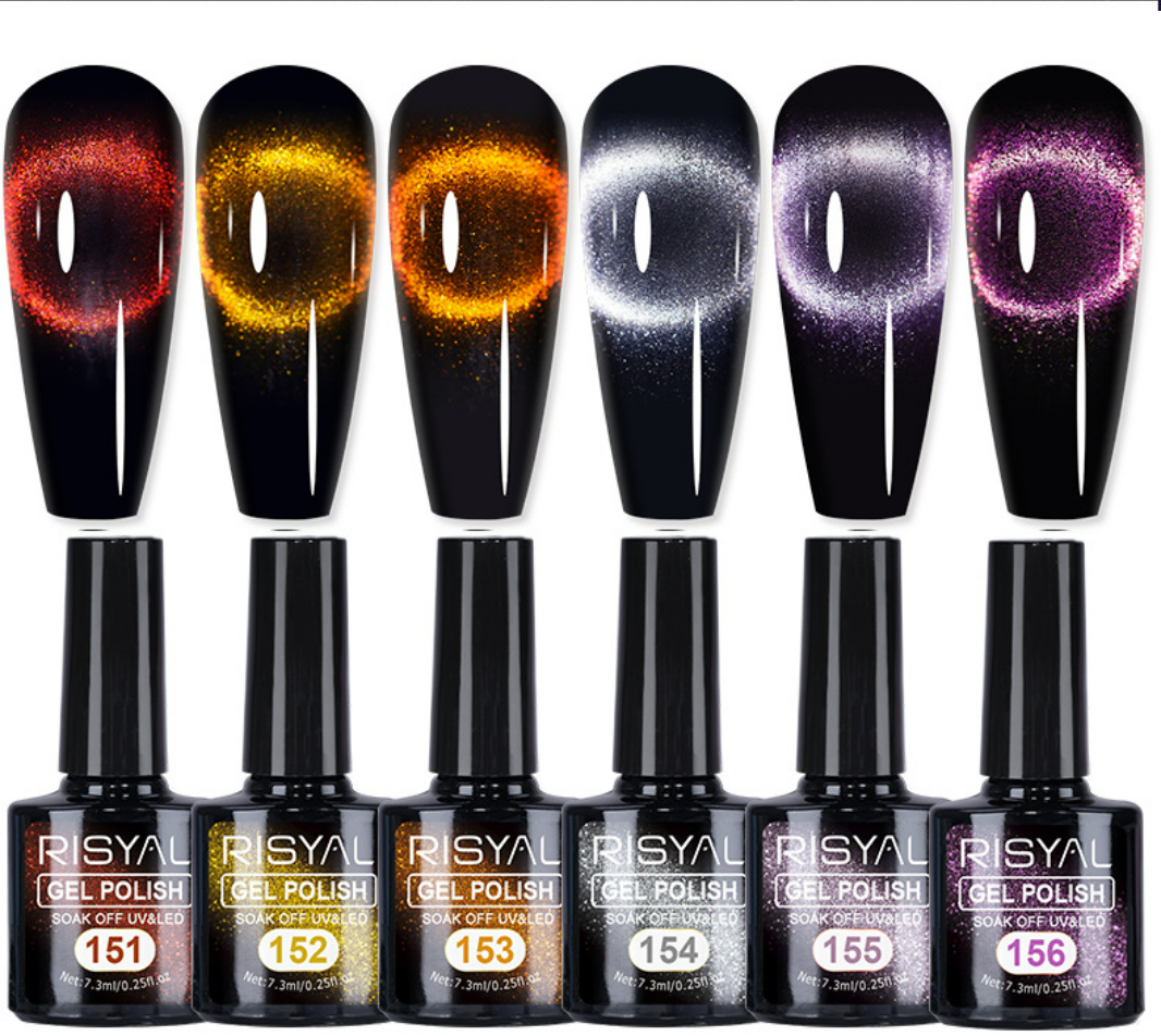 RISYAL 5 Color Cat Eye Gel  Set 7.3ml*6 Mask Queen Nepal