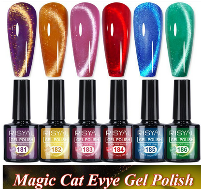RISYAL 5 Color Cat Eye Gel  Set 7.3ml*6 Mask Queen Nepal