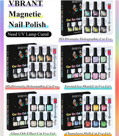RISYAL 5 Color Cat Eye Gel  Set 7.3ml*6 Mask Queen Nepal