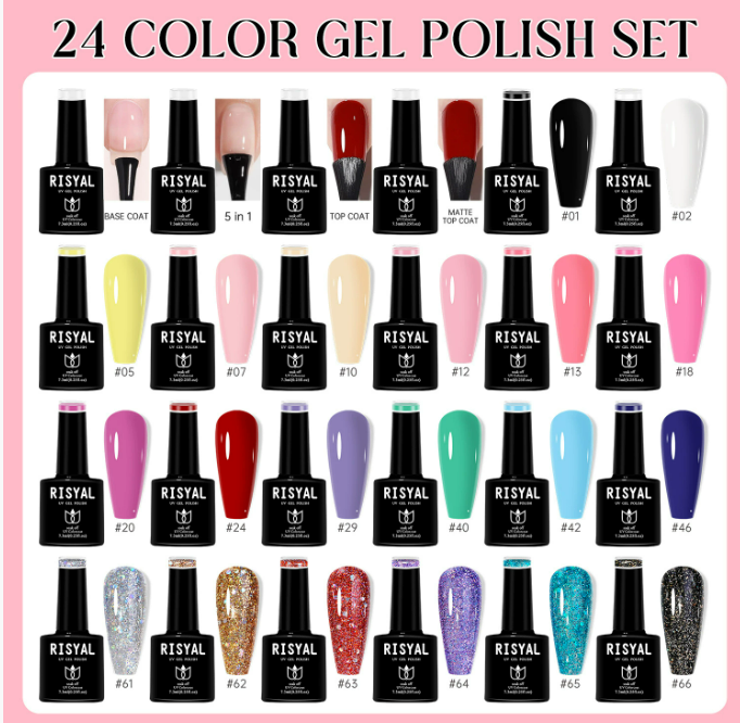 RISYAL 24 color Cat Eye Set 7.3ml*24 Mask Queen Nepal