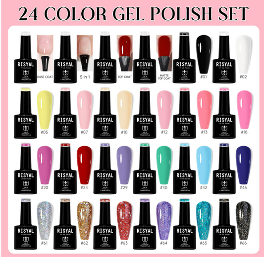 RISYAL 24 color Cat Eye Set 7.3ml*24 Mask Queen Nepal