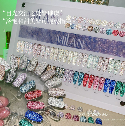 Milan Broken Diamond 24 Color Reflective Glitter Set Mask Queen Nepal